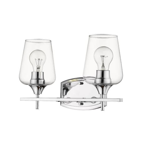 Z-Lite Joliet 2 Light Vanity, Chrome & Clear 473-2V-CH